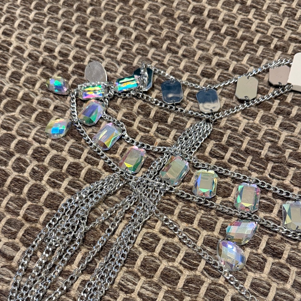 Silver Rhinestone Chain Belt - Picture 2 of 4